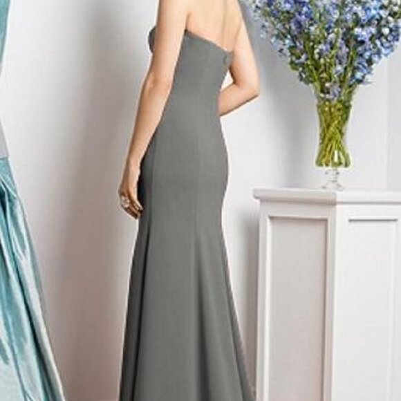 Dessy 2935..Full Length, Strapless, Mermaid style Dress...Gray...Size 6...NWT - Picture 2 of 6